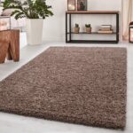 Abaseen Small Large Shaggy Rug Modern Rugs Living Room Extra Large Small Medium Rectangular Size Soft Touch Thick Pile Living Room Area Rugs Non Shedding (Mocha, 80x150 cm)