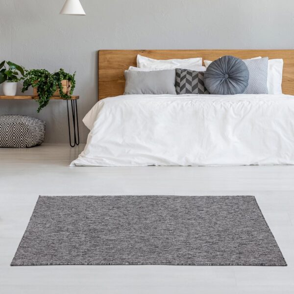 Area Rugs – Low Pile, Contemporary Rugs for Living Rooms, Bedrooms, Dining Rooms, and Entryways - Modern Design, No Shedding Construction - Grey, 80x150 cm - Image 3