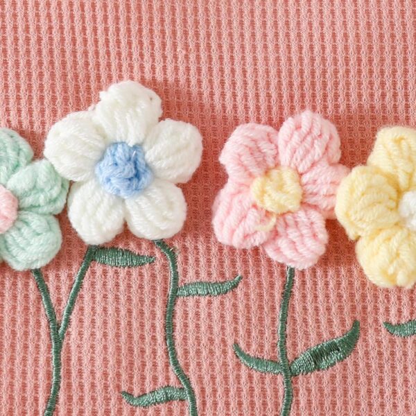 Unisex Baby Summer Clothes Set Top + Short 2Pcs Outfits 3D Flower Decoration Toddler Clothing Sets for 9M-4Y Boys and Girls - Image 4