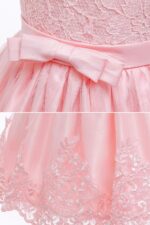 LZH Baby Girls Lace Embroidery Dress Bowknot Party Dress Bridesmaid Wedding Gown with Headwear - Image 4