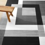 AMEHA Rugs Living Room – Milo Black & Grey Area Rugs for Bedroom Small Bedside Mat40x60 cm Modern Kitchen Carpet - Geometric Style Durable Super Soft Non Slip Non Shedding Floor Rug Easy Clean - Image 8