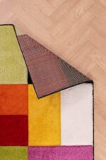 Quality Handcarved Geometric Design Rainbow Bedroom Living Room Multi Coloured Rug Largo Multi Runner 66x230 cm (2'1"x7'7") - Image 5