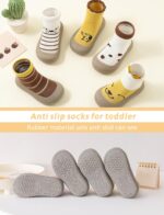 Happy Cherry - 1/2 Pairs Baby Toddler Boys Girls Slipper Socks Anti Slip Non-slip Indoor Floor Shoes Socks Newborn Cotton Grip Socks with Rubbe Sole for 0-36 Months - Image 5