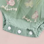 JiAmy Baby Girl Clothes Newborn Floral Embroidery Mesh Tulle Romper Toddler Ruffle Short Sleeve Bodysuit Spring Summer Baby Girl Dress for 0-24 Months - Image 5