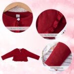 Kunyeah Toddler Girls Dress with Cardigan Set Little Girl Floral Sleeveless Dress Ruffle Coat Baby Long Sleeve Outfit - Image 4