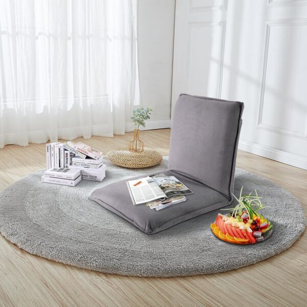 Sundale Folding Floor Chair Meditation Chair with Back Support, Floor Seat Video Gaming Chairs for Kids, Teens, Adults, Adjustable 5-Position Comfortable Indoor Lounge Chair - Dark Grey - Image 7