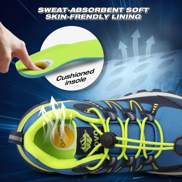 Unisex Kids Trainers Boys Non-Slip Walking Shoes Breathable Low-Top Sneakers Road Trail Running Shoes Size 12.5UK Little Kids-5.5UK Big Kids - Image 2