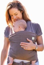 Baby Sling Wrap with Large Front Pocket - Naturally Soft Baby Wrap Carrier - Cotton Baby Sling Carrier from Birth - Baby Sling Newborn to Toddler Carrier - The Pocket Wrap™ by Trekki (Earth)