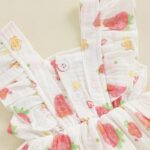 Baby Girl Summer Outfit Strawberry/Cherry/Lemon Smocked Tunic Tops Ruffle Bloomer Shorts Headband Cute 3Pcs Newborn Coming Home Summer Clothes 0-18M - Image 6