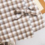 HPSOM Baby Kids Girl Clothes Set Ruffle Ribbed Long Sleeve Top Bow Tie Plaid Skirt 2PCS Spring Fall Toddler Outfits Set 2-7Y - Image 8
