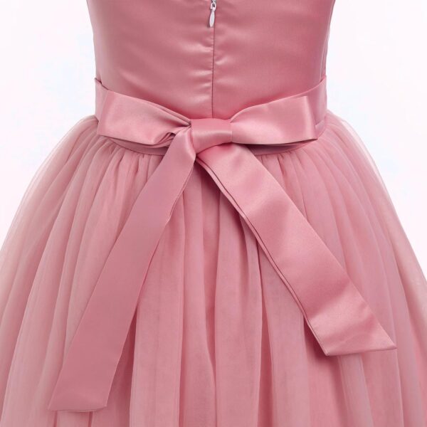 IBTOM CASTLE Flower Girls Tutu Dress Kids Embroidered Wedding Pageant Bridesmaid Dress Girl Pirncess Prom Birthday Party Dress Dance First Communion Ball Gown - Image 5