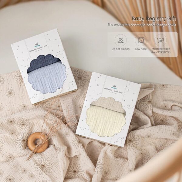 Termichy Baby Lounger Covers for Newborns: Muslin Lounger Pillow Covers Fit for Snuggle Me for Cozy Naps at Home or On The Go – Must Have Baby Nest Lounger Sheets for Toddler Girl Boy 0-12 Months - Image 7