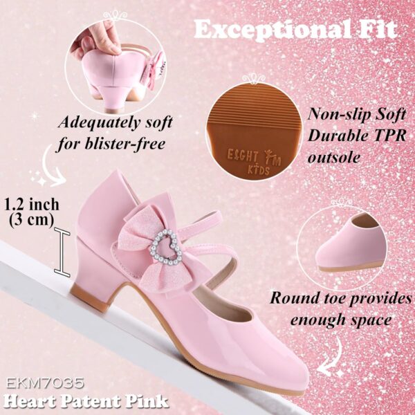 Princess Dress Up Shoes Girls' Mary Jane Shoes - Girls Party Pumps - Flower Girl Wedding Party Girls Sparkly Shoes - Image 3