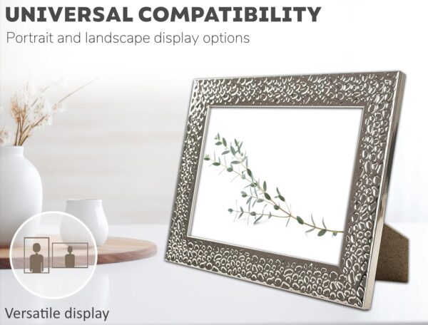 Picture Frame 7 x 5, Silver, Freestanding and Wall Mountable, 13 x 18 cm, 7x5 Picture Frames, Silver 5x7 Photo Frames, 7x5 Photo Collage Gallery Display - Image 5