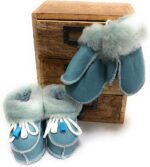 Sheepskin Baby Slippers Gloves Set Boots Mittens Thumbed Mittens Kids Wool Fur Winter 100 Natural Socks Girls Boys Infant Newborn Size Leather 2 Booties