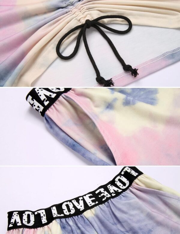 Arshiner Girls Tie-dye Clothing Sets Kids Short Sleeve Hoodie Tops with Shorts Sets Sport Casual Fashion Street Summer Outfits for Girls - Image 4