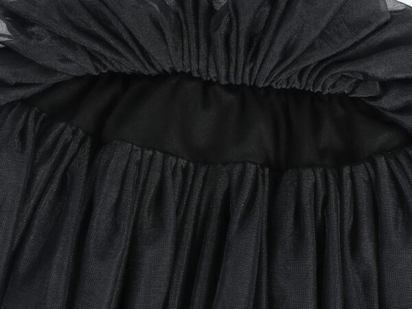 Eledobby Baby Girls Tutu Skirt with Diaper Cover 2 Pieces Newborn Pleated Tulle Skirts Headband Set Layered Bloomers Toddler Clothes for Birthday Photography Black 1-2 Years - Image 4