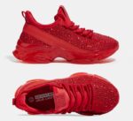 Lucky Step Girls Rhinestone Slip On Sneakers Kids Sparkly Lightweight Tennis School Knit Jelly Sole Glitter Walking Shoes Toddler - Image 7