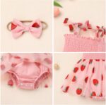 FYMNSI Baby Girl Spaghetti Strap Smocked Tutu Tulle Princess Romper Dress mit Headband 1st Birthday Cake Smash Outfit - Image 5