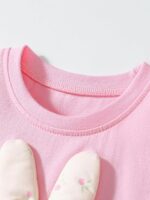 TCWWBB Toddler Girls Summer Short Outfits Clothes Set Kids Unicorn Bunny Animal Print Short Sleeve Cotton T-Shirt Dresses Tops and Shorts 2 Piece Crewneck Sleeveless Clothing Set Age 1-7 Years Old - Image 3