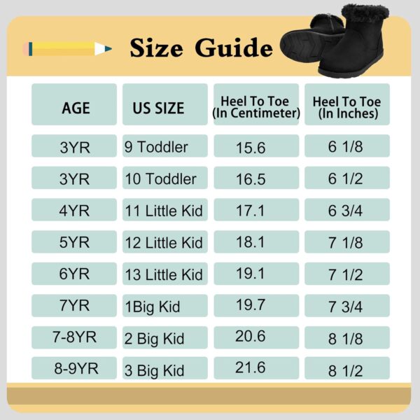 festooning Girls & Toddler' Faux Fur Shearling Style Boots, Girls Warm Winter Flat Non-Slip Zip Snow Boots for Indoor Outdoor(Toddler/Little Kid/Big Kid) - Image 6