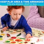 Educational Toys for 1 2 3 Years Old Girls and Boys - 6 Wooden Puzzles for Kids - Montessori Toys For 3 yo by QUOKKA - Fun Animals Learning Games for 2-4 - Image 5