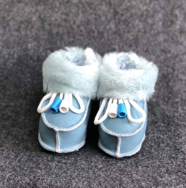 Sheepskin Baby Slippers Gloves Set Boots Mittens Thumbed Mittens Kids Wool Fur Winter 100 Natural Socks Girls Boys Infant Newborn Size Leather 2 Booties - Image 2