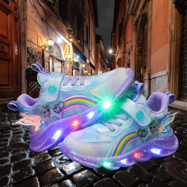 Vorkhuaeri Princess Sneakers for Girls Kids Trainers Light Up Shoes Dress Up Elsashoes Baby Toddler Sneakers Birthday Xmas - Image 4