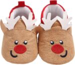 Christmas Shoes for Baby and Toddler Boys Ankle Boots Booties Winter Warm Boots Santa Reindeer Snowflakes Barefoot Feel Sizes 0-24 Months Footwear - Image 2