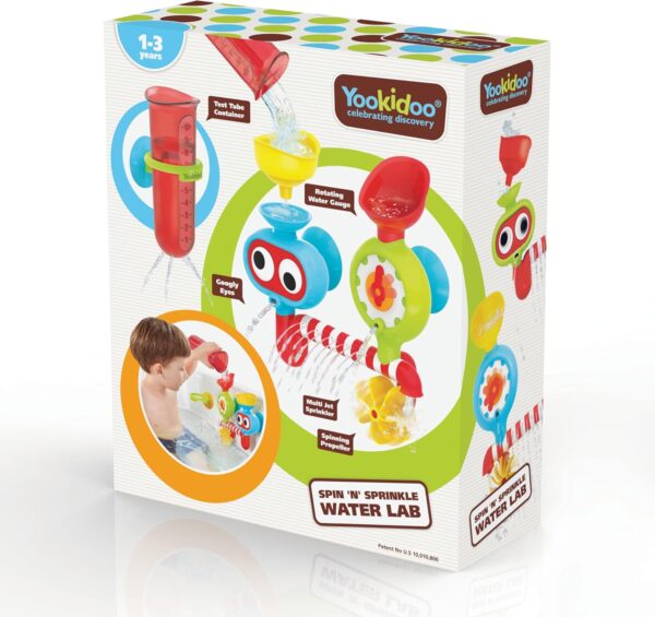 Yookidoo Baby Toddler Bath Toy - Spin 'N' Sprinkle Water Lab with Spinning Gears & Rotating Googly Eyes - Mold Free Suction Cups Attach to Any Tub or Shower(1 2 3 Years Old)- Great Gift for Kids - Image 7