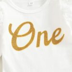 Domisola Baby Girls My 1st Birthday Outfits Sleeveless Floral Lace Romper + Tutu Skirt + Headband Set - Image 4