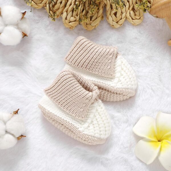 Neiwech Baby Booties Newborn Hand Knit Sock Shoes Soft Cozy First Walkers for Infant Boys Girls - Image 4