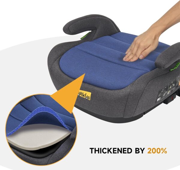 Jovikids I-Size Booster Seat for Car with ISOFIX, 125-150cm (Group 2/3, 6-12 Years), Portable Booster Seat for Kids, Comfortable, Compact, Convenient for Everyday Use, Great for Travel, ECE R129, Blue - Image 3