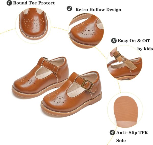 Kiderence Toddler Little Girls Mary Jane Dress Shoes School Oxford for Girls Flats - Image 5