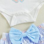 Qianderer Newborn Baby Girl Easter Outfit Bunny Clothes Long Sleeve Romper+Bloomers Tutu Skirt+Socks+Headband 4Pcs - Image 6