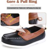 MIXIN Boys Loafer Shoes Slip On Flat Dress Shoes PU Leather Casual Moccasin Shoes for Toddler/Lillte/Big Kids