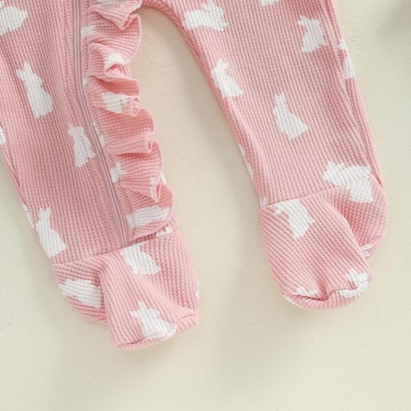 AliveBabe New Born Footed Romper Baby Girl Long Sleeve Round Neck Daisy Print Ruffled Full Length Jumpsuit With Headband Baby Clothing - Image 7