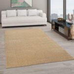 Paco Home Living Room Rug Plain Simple And Modern Short-Pile, Various Sizes and colours, Size:160x220 cm, Colour:Gold - Image 2