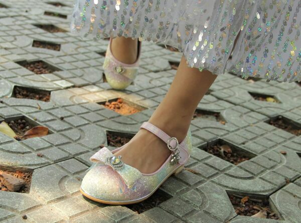 Princess Dress Up Shoes Girls' Mary Jane Shoes - Girls Party Pumps - Flower Girl Wedding Party Girls Sparkly Shoes - Image 2