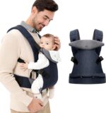 IULONEE Baby Carriers from Newborn Ergonomic Toddlers Carrier Front & Back Carry Baby Holder Carrier Sling for Toddlers 3-36 Months (3-15kg) Dark Blue