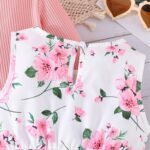 De feuilles Kids Toddler Girls Dress with Cardigan 2 Piece Outfits Set Floral Sleeveless Dress and Long Sleeve Ruffled Cardigan Bolero Shrug Coat - Image 7