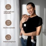 ELDOMA Black Baby Wrap Carrier - Lightweight, Breathable Baby Sling, Hands Free Baby Carrier Sling, Baby Carriers for Newborn, Infant - Image 5