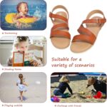 festooning Girls Sandals Little Big Kids Princess Open Toe Sandal with Adjustable Strap Summer Flat Sandals Dress Shoe - Image 6