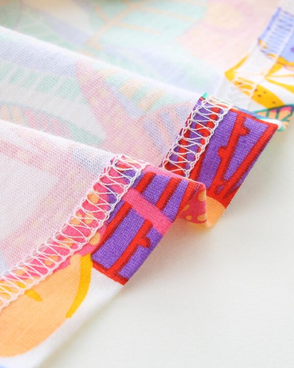 TCWWBB Girls Summer Dresses Unicorn Butterfly Floral Rainbow Casual Dress Cotton Shirt Cartoon Short Sleeve Sleeveless Dress for Kids Age 1-7 Years Old - Image 7