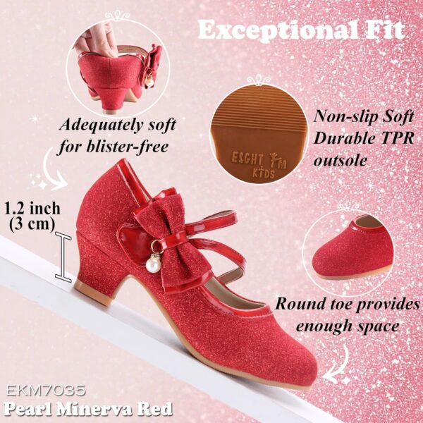 Princess Dress Up Shoes Girls' Mary Jane Shoes - Girls Party Pumps - Flower Girl Wedding Party Girls Sparkly Shoes - Image 3