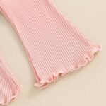 MAHUAOYIXI Baby Girl 2Pcs Birthday Outfits Short Sleeve Letter Embroidery Tops + Flare Pants Set Toddler Girls Clothes Girls Birthday Clothing Set - Image 6