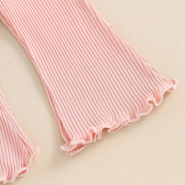 MAHUAOYIXI Baby Girl 2Pcs Birthday Outfits Short Sleeve Letter Embroidery Tops + Flare Pants Set Toddler Girls Clothes Girls Birthday Clothing Set - Image 6