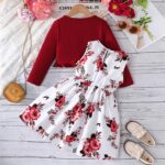 Kunyeah Toddler Girls Dress with Cardigan Set Little Girl Floral Sleeveless Dress Ruffle Coat Baby Long Sleeve Outfit - Image 3