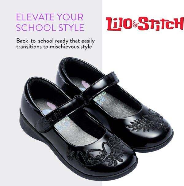 Disney Lilo and Stitch Shoes | Girls Black Shoes | School Shoes for Girls | Official Stitch Merchandise - Image 2