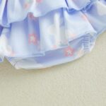 Qianderer Newborn Baby Girl Easter Outfit Bunny Clothes Long Sleeve Romper+Bloomers Tutu Skirt+Socks+Headband 4Pcs - Image 7